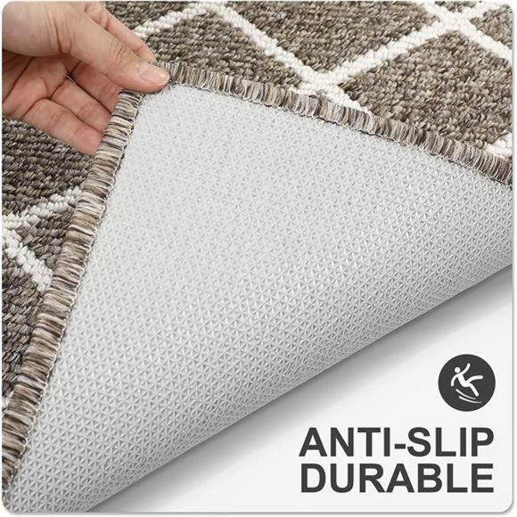 Indoor Door Mat, Non-Slip Absorbent Resist Dirt Entrance Rug, 20" x 32", Khaki - Picture 2 of 6